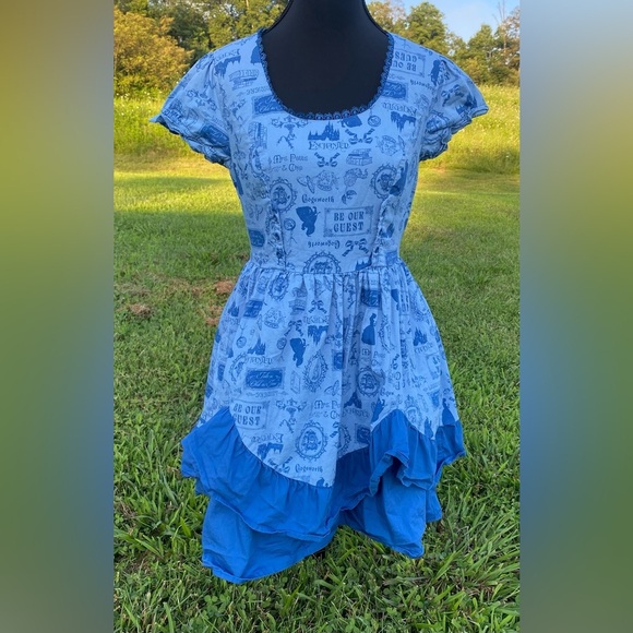 Disney Beauty & Beast Ruffle Dress Small Limited edition Hot Topic - Picture 2 of 13